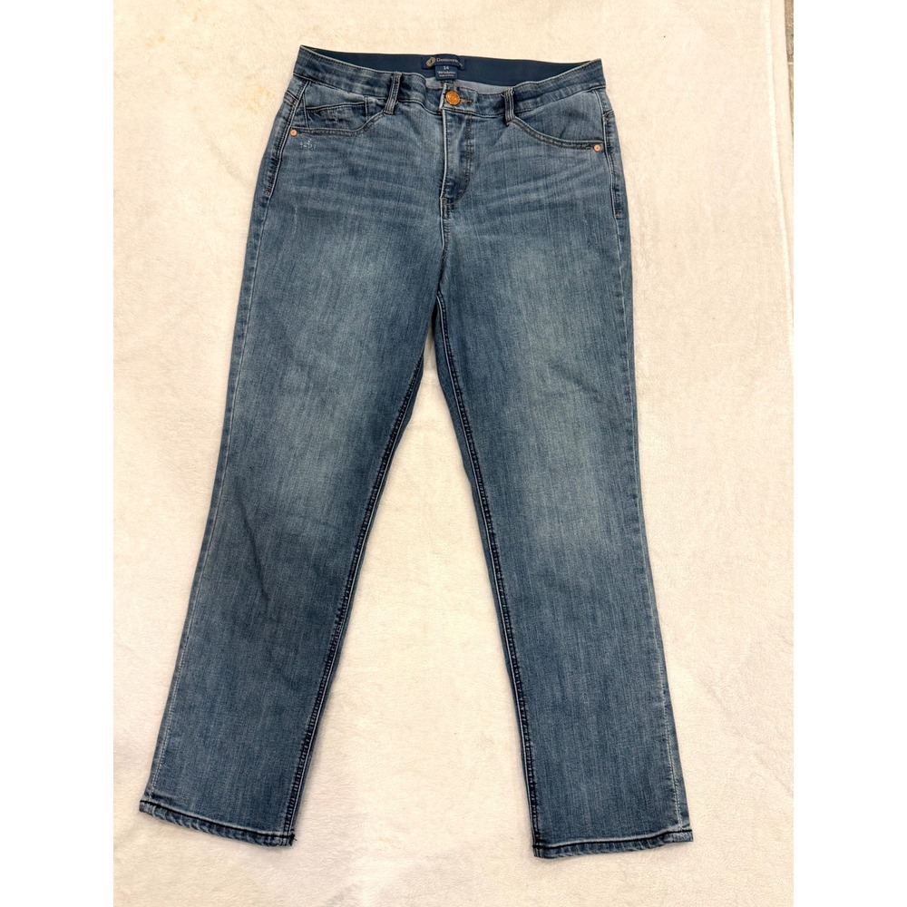 Democracy Ab solution Straight Leg Jeans Medium Wash Blue Denim‎ 14 B1848POK